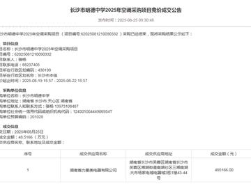 长沙市明德中学2025年空调采购项目竞价成交公告
